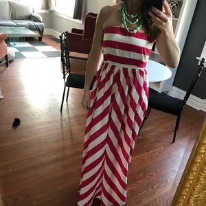 Pink striped silk dress